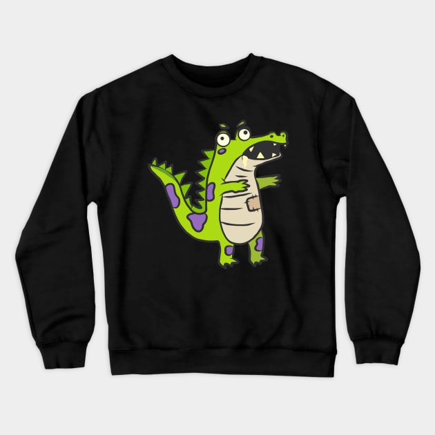 Crocodile animal motif alligator animal welfare for children Crewneck Sweatshirt by KK-Royal